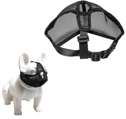 Französische Bulldogge Maulkorb, Maulkorb für Abgeflachter Hundemaulkorb Verstellbare Mesh-Kopfgurt Kurze Schnauzen Hund, Bulldogge Maulkorb Anti-Beißen, Kauen, Bellen