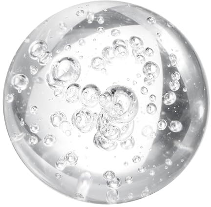 sourcing map 50mm/2 Crystal Sphere Ball Bubble Glass Solid Decorative Sphere Crystal Ball Prop Ornament for Feng Shui Divination Fortune Telling Tabletop Fountain Decoration, Clear