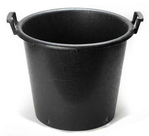 EarlyGrow 2-Pack 35 Litre Heavy Duty Plant Pots Plastic Planters Large Container Bucket with Handles for Outdoor Garden Plants, Potatoes, Flowers, Vegetables & Trees