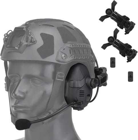 CZMYCBG Tactical Headset, Hearing Protection Bluetooth Silicone Earmuffs for Helmet Noise Reduction Hunting Shooting(Black)