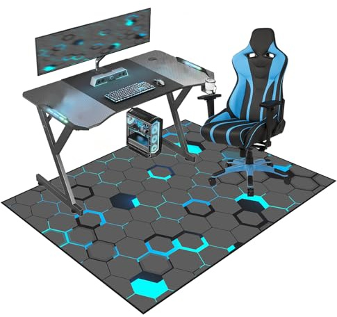 Fzamudng Alfombra Silla Oficina Alfombra Suelo Gaming Oficina Escritorio Gamer Alfombrilla Protector Suelo Silla Ruedas Protector de Suelo para Silla de Oficina Alfombras de Sillas Lavable 70 x 90 cm