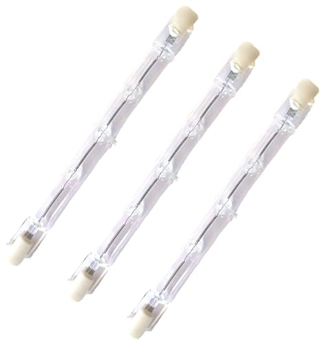 R7s Ampoules halogènes T3 125mm 220v 1000W Chaud blanc 2700k ampoules doubles à extrémité dimmable pour le travail Éclairage de plafond Lampes de paysage Lampadaires sur pied,1000W, 125mm-3PCS