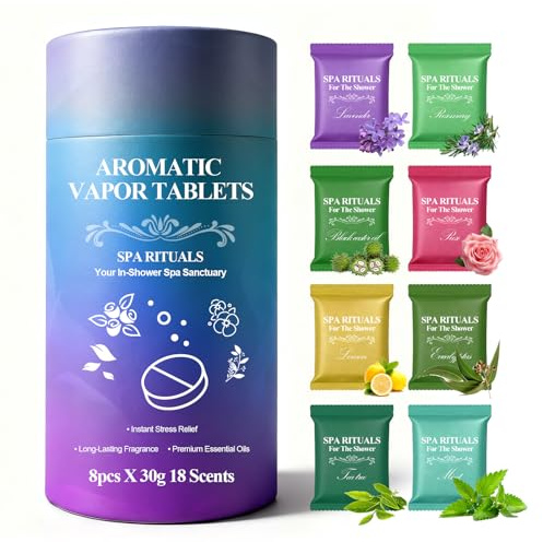 Bombas de Baño, Bomba de Baño Set de Regalo, 8 Piezas, 8 Aromas Naturales de Aromaterapia, Bombas de Ducha para Aromaterapia, Regalo Cumpleaños Valentin dia de la Madre para Mujer Amigas