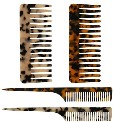 4Pcs Tortoiseshell Hair Comb, Tail Combs for Hair Styling, Rat Tail Tools for Women, Daily Necessities Used to Create Volume at the Roots Good Anti-Static Products
