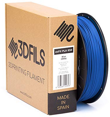 3DFILS - Filamento PLA para impresión 3D esFil PLA INGEO 3D850: 1.75 mm, 1 Kg, Azul Eléctrico