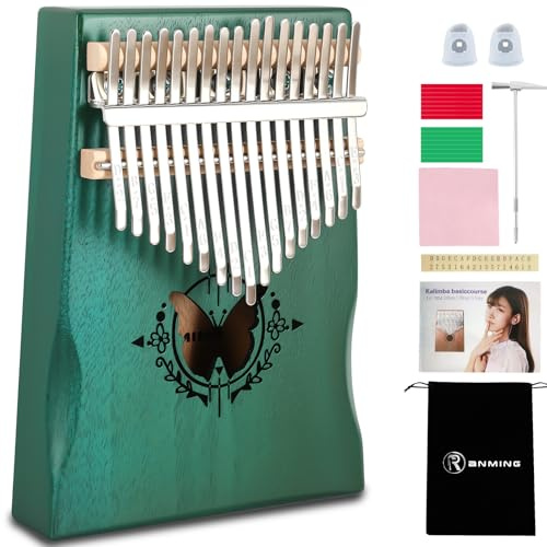 RANMING 17 Key Kalimba Thumb Piano Solid Wood Mahogany Kalimba with Tuning Hammer & Study Guide Portable Mbira for Adults Unique Gift for Music Lovers