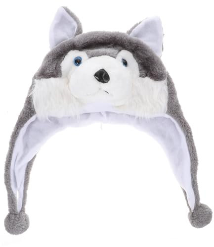 BESPORTBLE Plüsch Neuheit Tierhut Niedlichen Mütze Hut mit Ohrenklappen Winter Warme Kappe für Outdoor-Fahren im Freien 60Cm