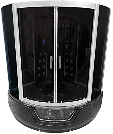 Bañera de esquina Ducha Cabina hidromasaje BLACK MONTECARLO 150x150x h225cm