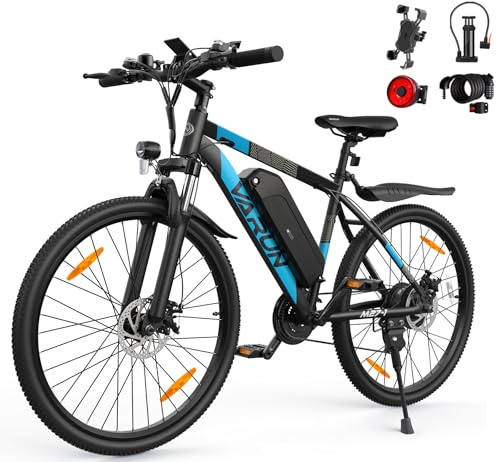 VARUN Bicicleta Electrica Adultos, 27.5 Bicicleta Eléctrica para Hombre, 48V 13Ah Batería Extraíble, Kilometraje 55-100KM, Motor 250W, 5 Modos, MTB Eléctrica con 21 Velocidades