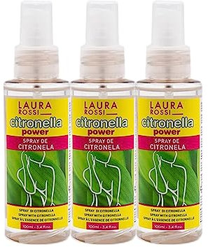 PLUS HOME pack 3 Spray de Citronela Refrescante Corporal para los Días de Calor en Verano, Anti-Mosquitos Natural, Repelente de Bichos, Agradable Aroma Cítrico - 100ml