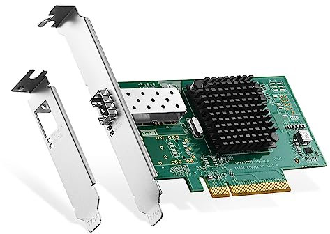 Binardat 10G SFP+ PCIe Network Adapter, Intel X520 82599 LAN Controller, 10G/1G/100Mbps SFP+ Slot NIC Card for Windows/Linux/VMware
