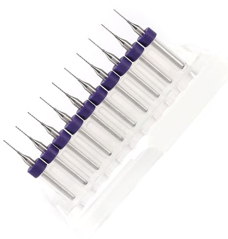 Brocas para Pcb 10 Unidades, Juego De Microbrocas De Carburo para Placa De Circuito Impreso, Brocas De 0,1 Mm A 1,4 Mm, Incluye Broca 0,5 Mm, Accesorios Precisos para Taladro Pcb