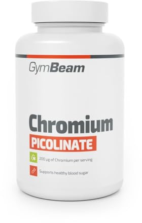 GymBeam Chrom Picolinat - Nahrungsergänzungsmittel, hochwirksame Chrom Tabletten für einen normalen Blutzuckerspiegel und Stoffwechsel von Makronährstoffen (60 tabs)