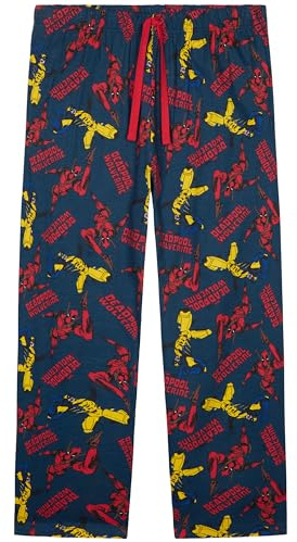 Marvel Avengers Men Teenagers Pyjama Bottoms, Comfy Nightwear Sleepwear Lounge Pants, Gifts for Him (2XL, Multi Deadpool Wolverine)