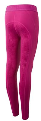 HORZE Kinder Reitleggings Madison, Vollbesatz Reithose Mädchen mit Silikon für besseren Halt im Sattel, Pink, 122/128
