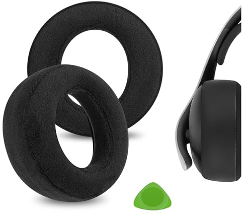 Geekria Comfort Velour Replacement Ear Pads for Sony PlayStation Pulse Elite Headphones Ear Cushions, Repair Parts (Black)