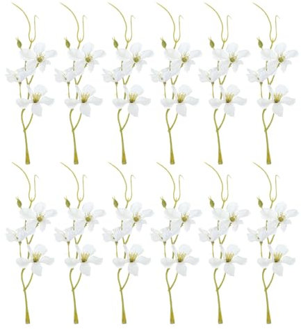 PATIKIL 12Pcs Artificial Orchid Flower for Floating Candle Centerpieces White
