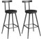 MAHANCRIS Bar Stools with Backrest, Set of 2, Breakfast Chairs, Counter Stools, Metal Frame, Universal Adjustable Feet, Easy Assembly, for Kitchen, Living Room, Pub, Cafe, Black ABAHB6001