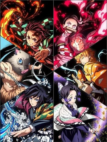 HfmQuisutron 1000 Pcs,Japanese Animes Tanjirou Nezuko Demons,Colourful,Children's Lehrreich Spielzeug,Gedächtnis Und Wahrnehmung Spiels,Rregular Puzzle Stück，Erwachsene Dekompression Spiel Fc363Pj