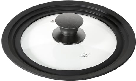 Küchenprofi Tapa universal Cook | Adecuado para ollas con diámetro de 20 – 24 cm | Borde de sellado de silicona | Resistente al calor hasta 250 °C | Vidrio de borosilicato/plástico de alta calidad