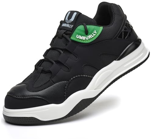 NBOFIEHY Chaussures de Sécurité Hommes Confortable Legére Chaussures de Travail avec Embout en Acier Respirante Basket de Securite Amorti, Noir, 42 EU