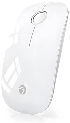 RAPIQUE Bluetooth Wireless Mouse, BT5.1 & 2.4GHz, Rechargeable, White