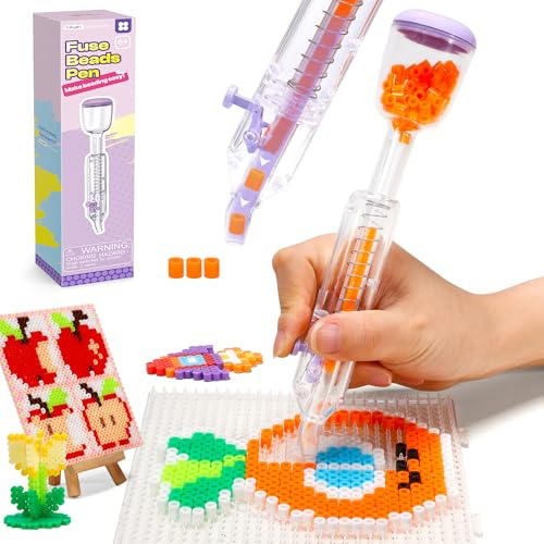 Caydo Pluma para Cuentas Fusibles 5mm, Distribuidor de Cuentas Fusibles Moradas para Decoraciones DIY Navideñas y Caseras, Interacción Padre-Hijo y Manualidades para Niños
