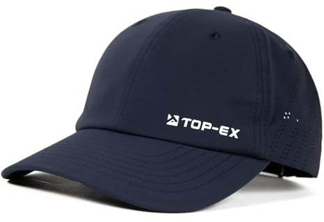 TOP-EX Cooling Performance Baseball Hats Caps for Men Waterproof Breathable Running Golf Sun UV Protection Fitted Workout Big Head Sweat Adjustable Navy Blue Large X-Large L XL
