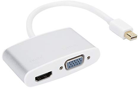 Aramox Mini Till VGA-omvandlare Aluminiumlegeringsadapter 2 i 1 4K X 2K-bildskärmskonverterare med Ljudsynkronisering för HDTV-bildskärm Projektor Kontor Hem