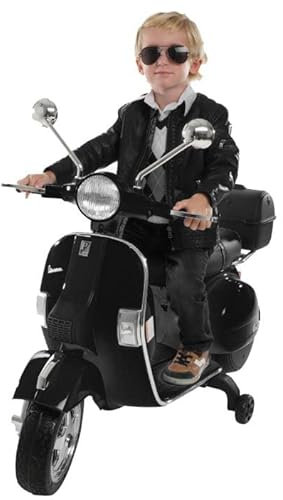 Actionbikes Motors Kinder Elektroroller Vespa | Lizenziert - Kinder Elektroauto - Elektrofahrzeuge - Elektro Roller - Spielzeugauto - Kinderauto - Kindermotorrad - Kinderroller ab 3 Jahre (Schwarz)