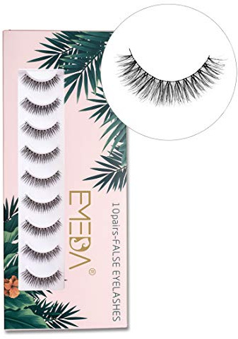 10 paia di ciglia finte 3D naturali Ciglia fatte a mano al 100% Ciglia Wispies corte morbide e riutilizzabili per il trucco degli occhi banda trasparente Natural eyelashes