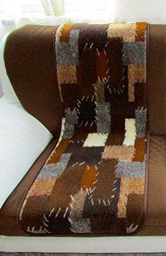 Alpenwolle Sesselschoner Couchschoner Überwurf 1 Stück Patchwork 60x200 cm 100% Wolle