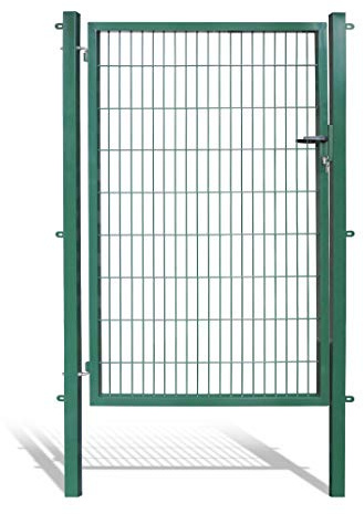 Koll Living - Cancello da giardino per recinzioni con asta, larghezza 120 cm, colore e altezza a scelta, con pali e materiale di fissaggio, 180 x 120 cm, colore: Verde