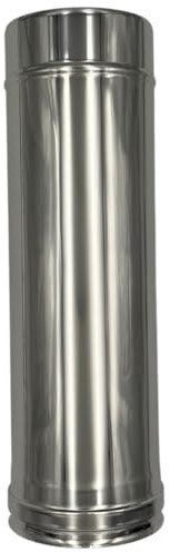 EINSIDE Tubo doppia parete in acciaio inox AISI 316 lunghezza 1000 mm, Canna fumaria con isolamento in lana di roccia, ø 130-180 mm
