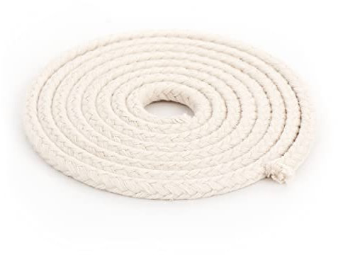 NKlaus 1 Meter Runddocht 100% Reine Baumwolle 4,0mm dünn für Öllampe, Petroleumlampe