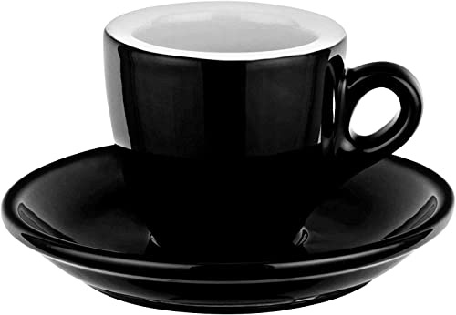 MY Obsession Espressotasse, Tasse für Mokka und Espresso 56 ml – Extra Dickwandig, Schwarz/Weiß, Italienisches Design, Porzellan, stilvolle Geschenkbox