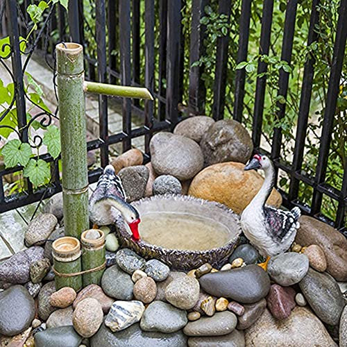 Fontana a pompa per fontana in bambù per esterni fatta a mano Fontana a cascata Decorazione per interni da giardino Decorazione statua ~ Ornamenti da 130 cm (50 cm) Decoration
