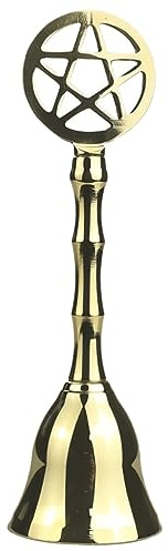 DIYEAH Campana De Mano De Latón Pentagrama, Campanas De Mano Metálicas Pequeñas, Manual Manivela para Restaurante, Servicio y Decoración Navideña, 1 Unidad