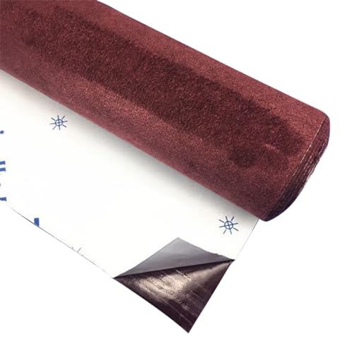 Self-Adhesive Suede Look Car Interior Wrap - High Elastic Automotive Film for Furniture, Sofas (Burgundy, 50 x 149 cm)