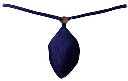 Maiclaice Hombre Seda De Hielo Tanga Talle Bajo Bikini Slips Ropa Interior Azul Marino Medium