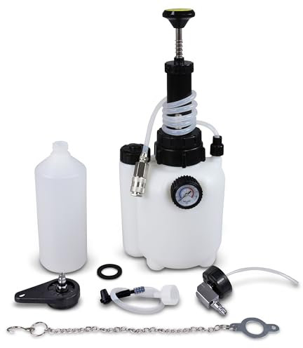 ENVA Bremsenentlüftungsgerät mit Handpumpe 4 L + Entlüftungsflasche, inkl. Adapter E20 und Schlüssel für einfache und schnelle Bremsentlüftung geeignet für DOT 3, DOT 4, DOT 5, DOT 5.1