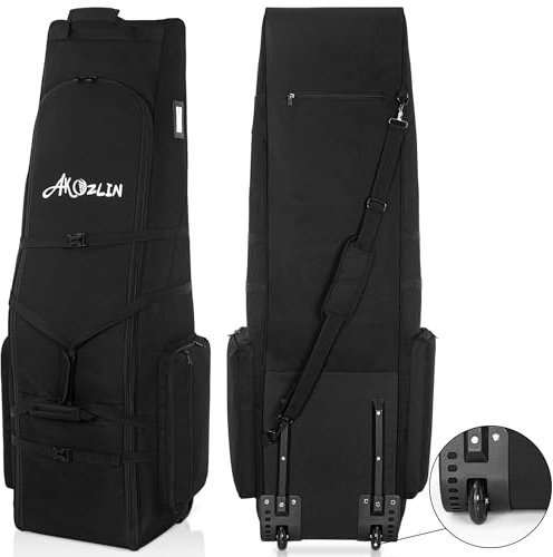 Golf Reisetasche mit Rädern, Große Kapazität Golfschlägertasche, Golf Trolley mit Verstärkten Rädern, 900D Wasserdicht Oxford Tuch Golftasche für Flugreisen