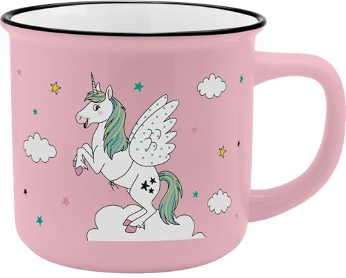 GRUSS & CO Becher Motiv Einhorn | Porzellan, 35 cl, Höhe 8,4 cm, Geschenkbanderole | Geschenk, Schule, Kindergarten, Kindergeburtstag | 74101