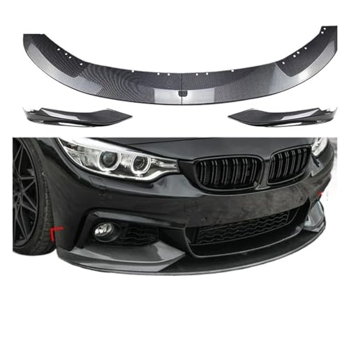 LYJstore Kompatibel för BMW 4-serie F32 F33 F36 420i 430i 420d M440i 2014-2020 4st främre stötfångare Läpp ABS glansig svart eller kolfiberlook Spoiler -Biltilldelning