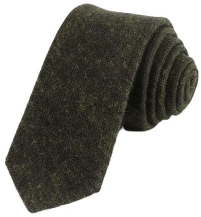 Hamilton Kilts Cravatta tradizionale in tweed di lana, motivo tartan scozzese a spina di pesce, larghezza 6 cm, Pickle Green