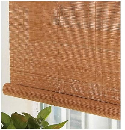 MXL&LJB Natural Bamboo Roller Blinds, Wooden Blackout Roller Blinds Sun Shade, Roman Blind, Dustproof Decorative Curtain, for Indoor/Outdoor/Garden(1.25x2.6m)
