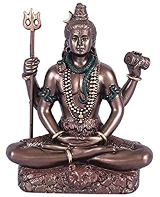 Collectible India Bronce Fundido en frío de 3.4 Pulgadas Lord Shiv Idol como Regalo (Multicolor)