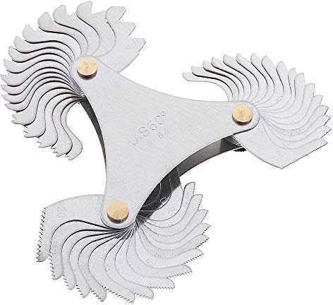 ChgImposs Gewindelehre, Edelstahl, US-Spezifikation, 60°-Gewindelehre, Messwerkzeug mit Klingenbereich 4–84 für industrielle Messung, 51 Stück