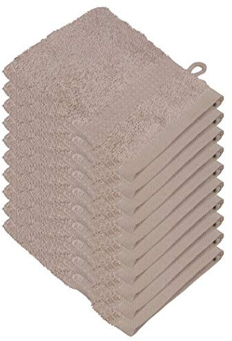 Miamar 10 er Set Waschhandschuh 15 x 21 cm weich saugstark in 15 Farben erhätlich 500g/m² 100% Baumwolle Öko-Tex Sand