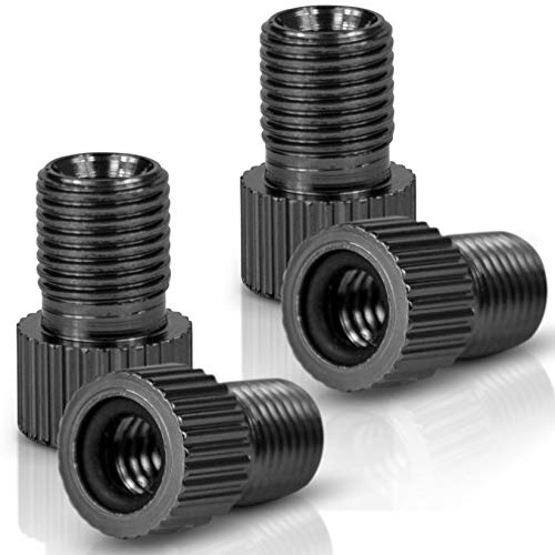 Adaptateur de Valve pour vélo DV & SV (Dunlop & France) sur Valve AV (Valve Automatique) avec Bague d'étanchéité, Anthracite, 4